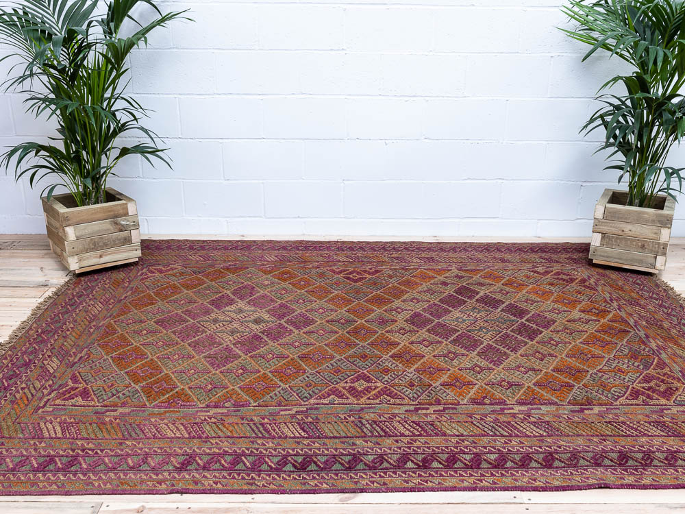 12014 Afghan Mixed Weave Moshwani Carpet 208x276cm (6.9½ x 9.0½ft)