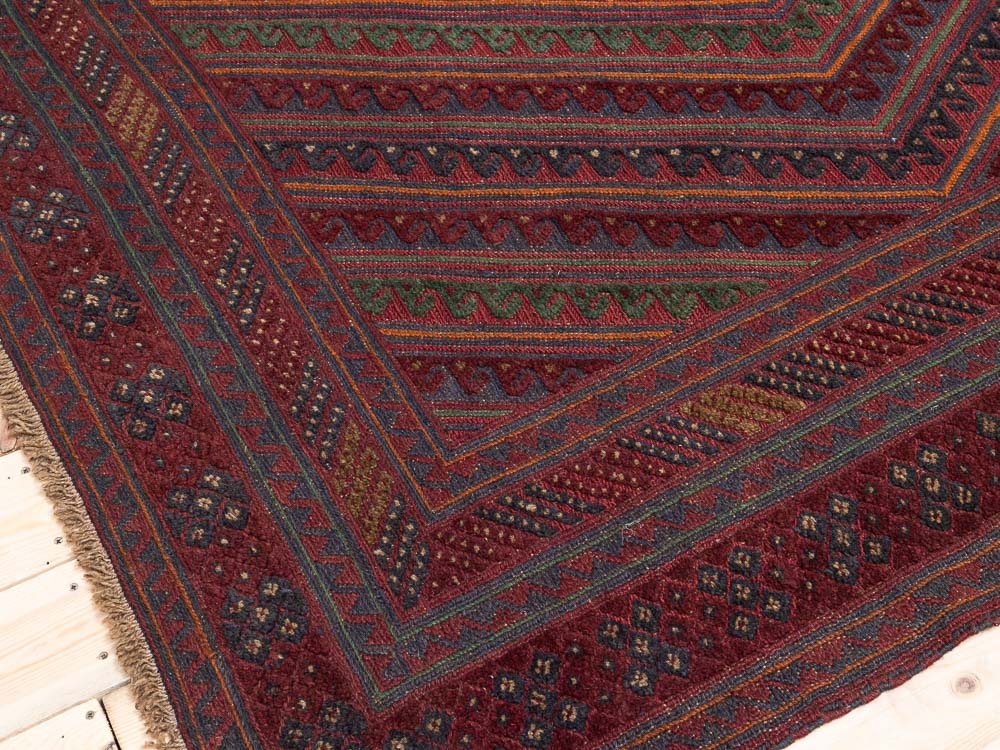 12015 Afghan Mixed Weave Moshwani Carpet 210x285cm (6.10 x 9.4ft)