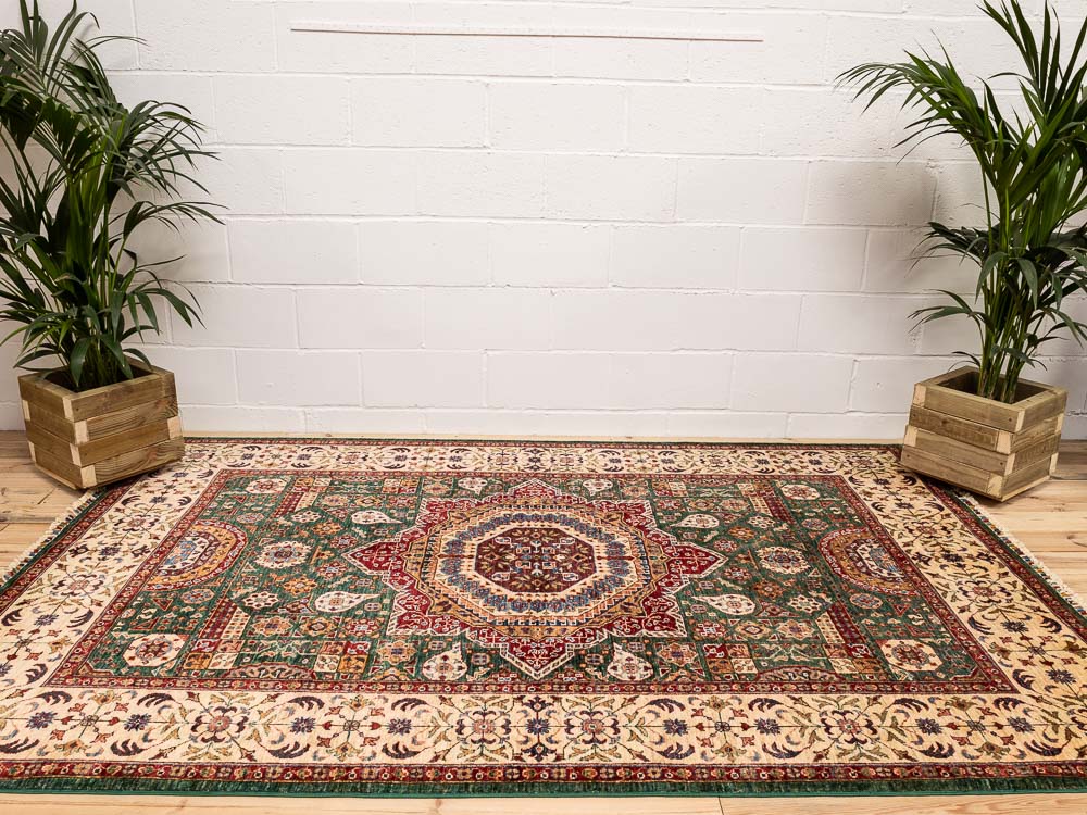 12020 Fine Afghan Mamluk Handknotted Wool Rug 181x268cm (5.11 x 8.9ft)