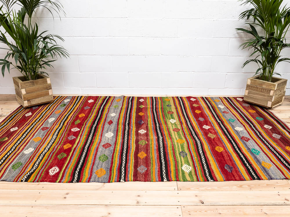 12054 Turkish Denizli Cal Kilim Rug 180x304cm (5.10 x 9.11ft)