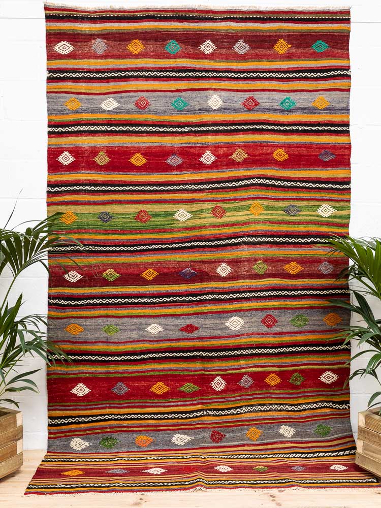 12054 Turkish Denizli Cal Kilim Rug 180x304cm (5.10 x 9.11ft)