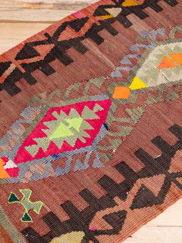 12149 Small Vintage Turkish Esme Kilim Rug 50x92cm (1.7 x 3ft)