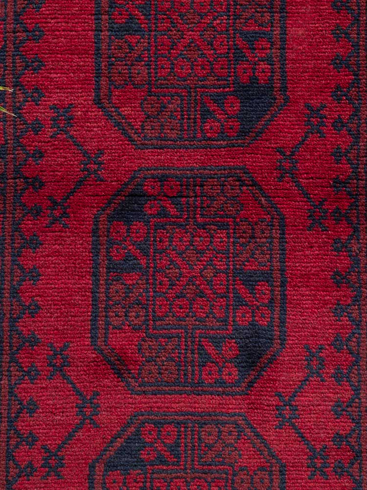 12170 Afghan Red Aq Chah Runner Rug 70x238cm (2.3½ x 7.9½ft)