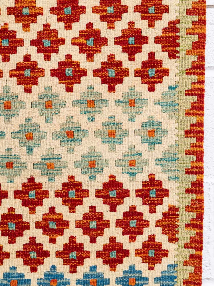 12172 Afghan Vegetable Dyed Kilim Runner Rug 65x195cm (2.1 x 6.4ft)