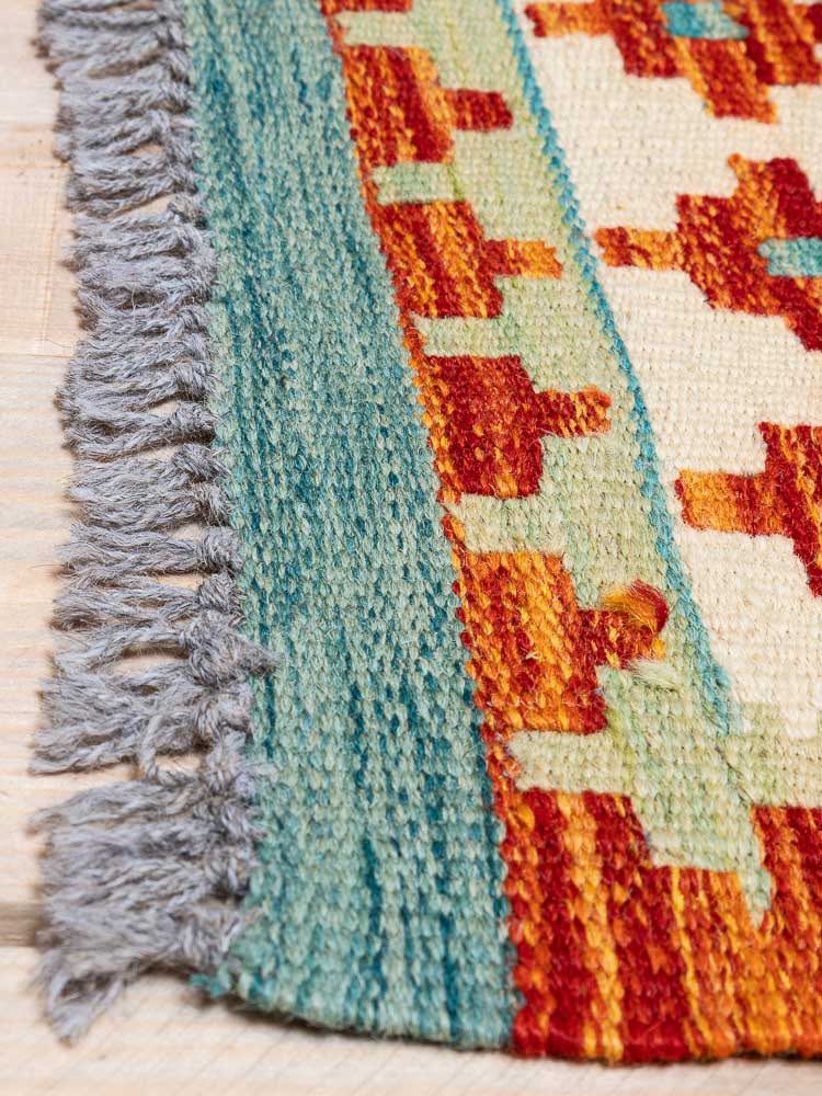 12172 Afghan Vegetable Dyed Kilim Runner Rug 65x195cm (2.1 x 6.4ft)