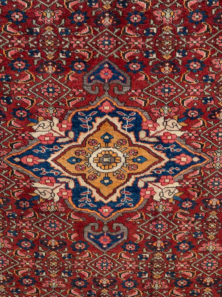 12185 Vintage Persian Zanjan Hand-knotted Hamadan Rug 140x224cm (4.7 x 7.4ft)