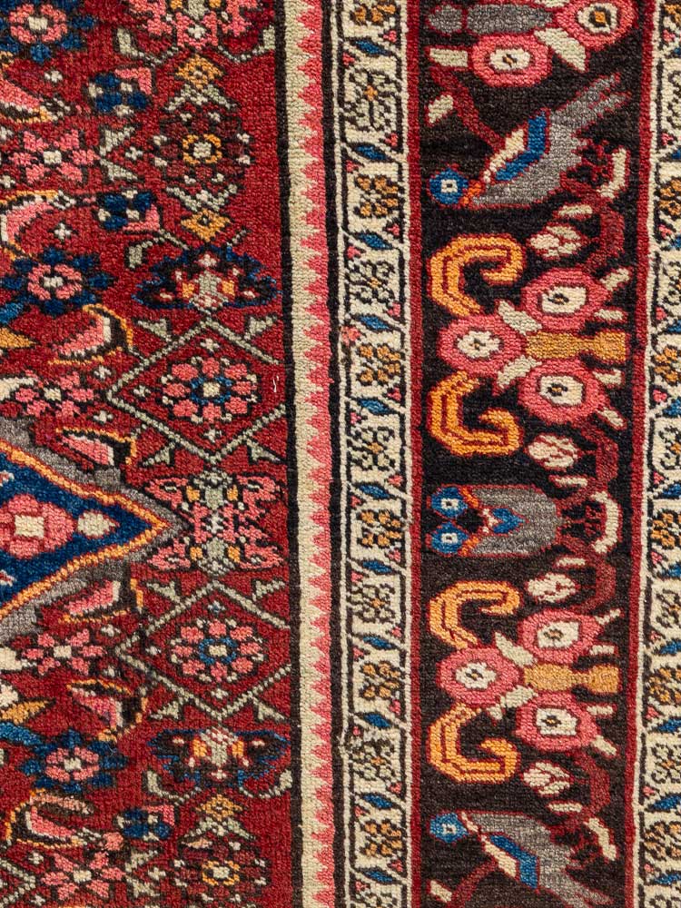 12185 Vintage Persian Zanjan Hand-knotted Hamadan Rug 140x224cm (4.7 x 7.4ft)