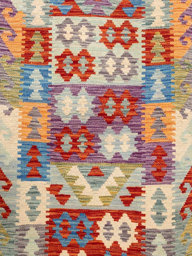 12187 Afghan Vegetable Dyed Kilim Runner Rug 74x246cm (2.5 x 8.1ft)