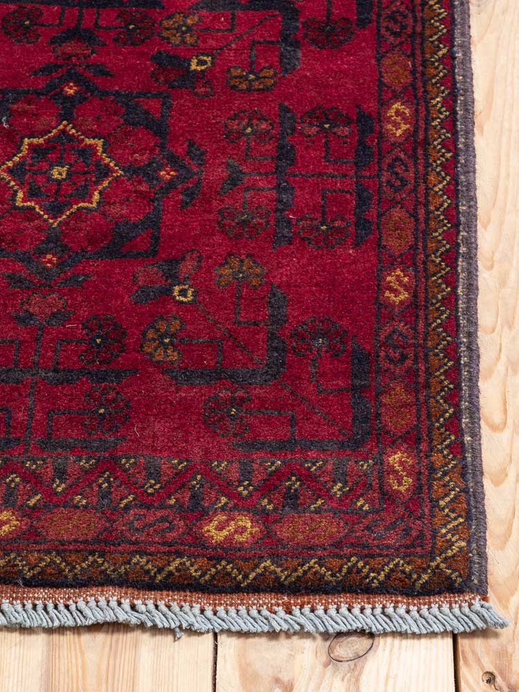 12204 Fine Afghan Khal Mohammedi Runner Rug 53x148cm (1.9 x 4.10ft)