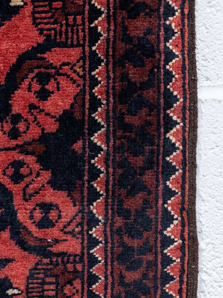 12205 Fine Afghan Khal Mohammedi Runner Rug 56x151cm (1.10 x 4.11ft)