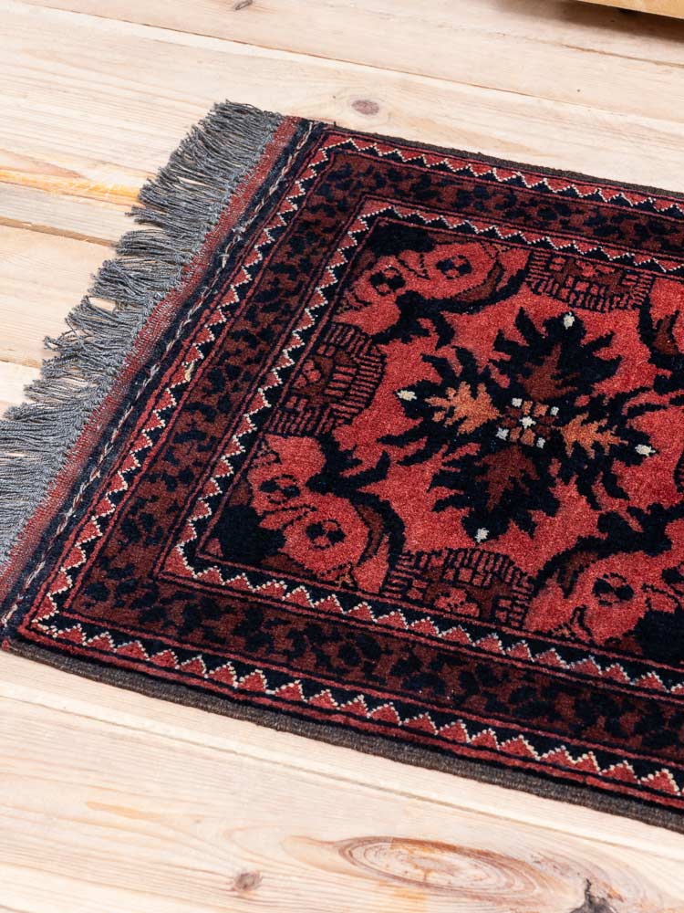 12205 Fine Afghan Khal Mohammedi Runner Rug 56x151cm (1.10 x 4.11ft)