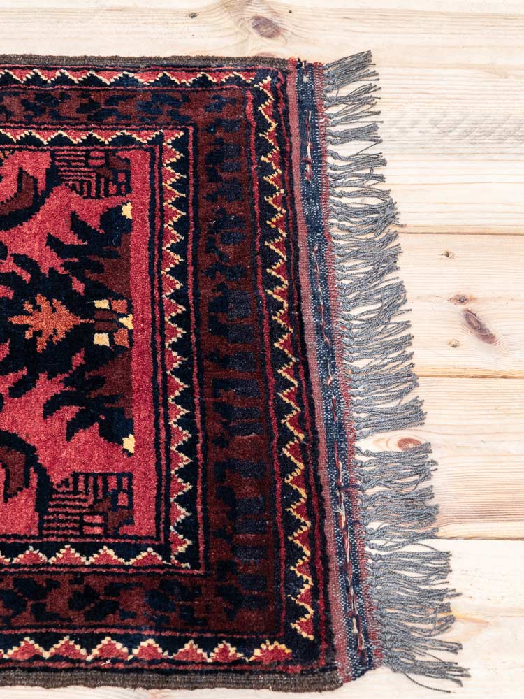 12205 Fine Afghan Khal Mohammedi Runner Rug 56x151cm (1.10 x 4.11ft)