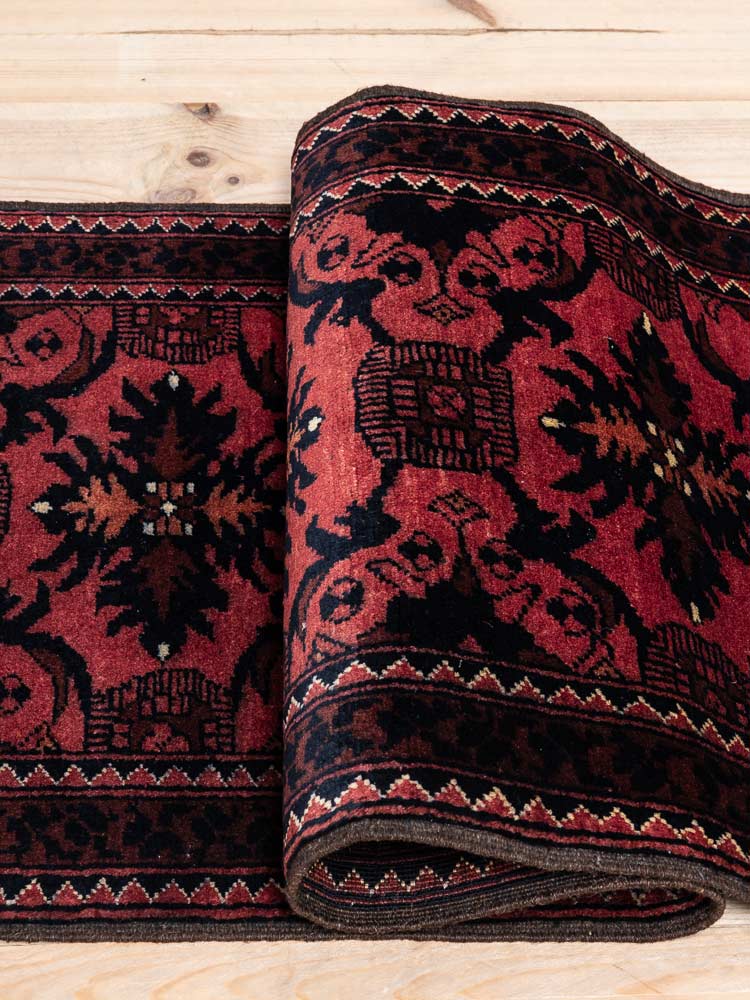 12205 Fine Afghan Khal Mohammedi Runner Rug 56x151cm (1.10 x 4.11ft)