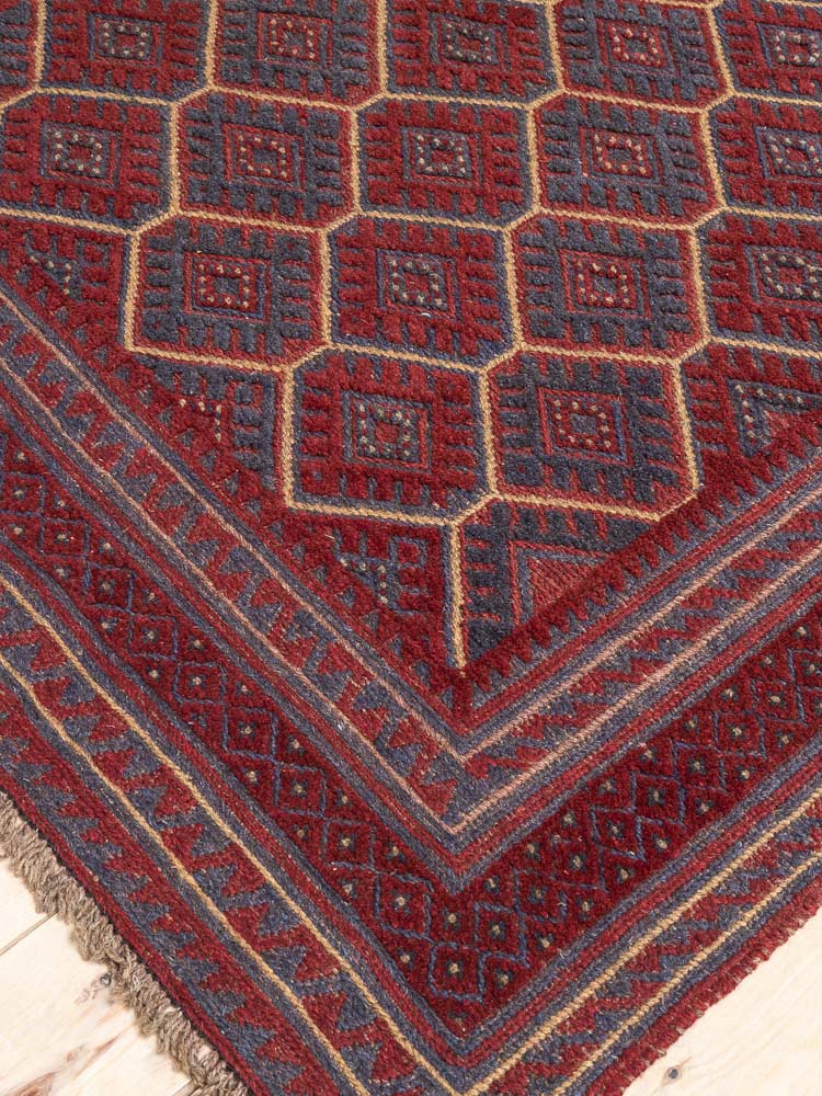 12212 Afghan Moshwani Mixed Weave Rug 121x128cm (3.11 x 4.2ft)