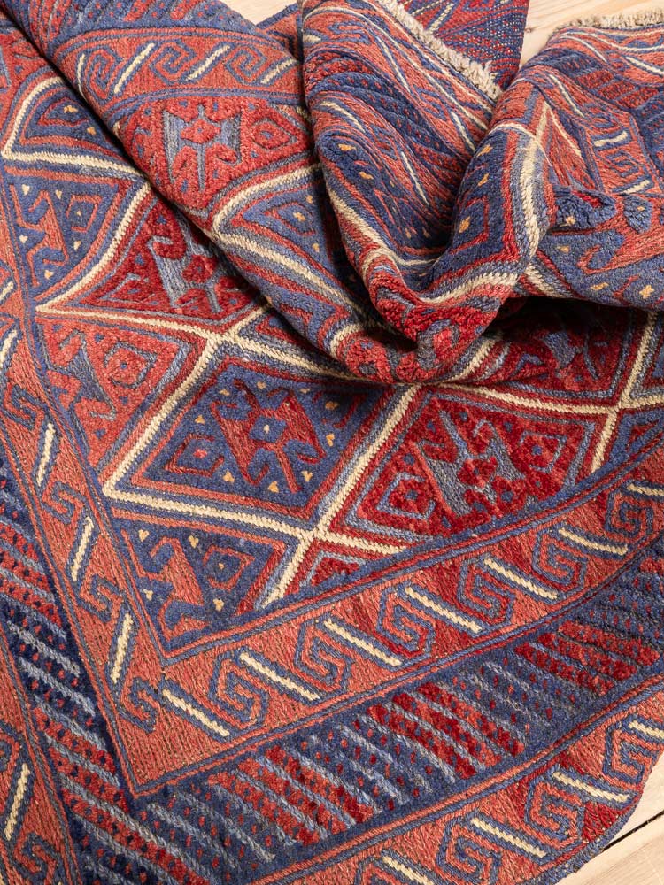 12213 Afghan Moshwani Mixed Weave Rug 127x134cm (4.2 x 4.4½ft)
