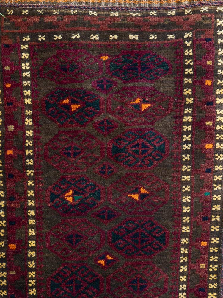 12252 Vintage Afghan Baluch Tribal Carpet Floor Cushion 57x105cm (1.10½ x 3.5ft)