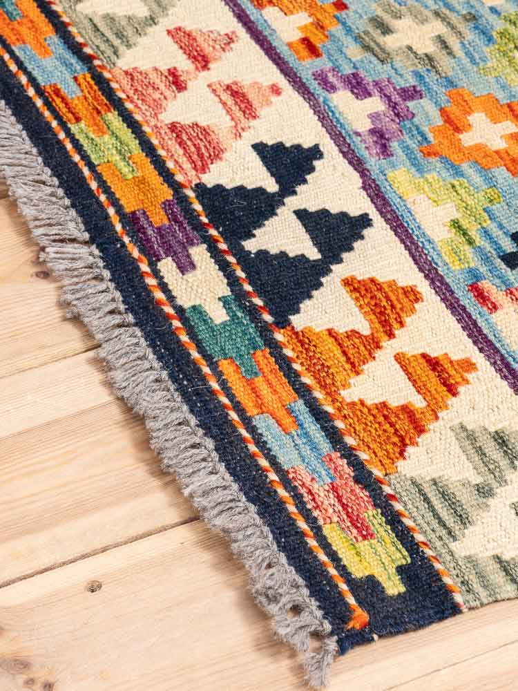 12272 Afghan Vegetable Dyed Kilim Runner Rug 61x148cm (2 x 4.10ft)