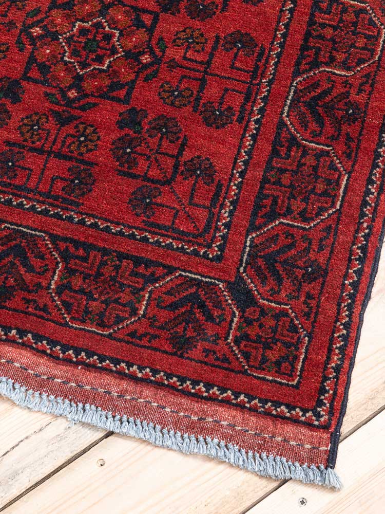 12295 Fine Afghan Khal Mohammedi Runner Rug 67x298cm (2.2 x 9.9ft)