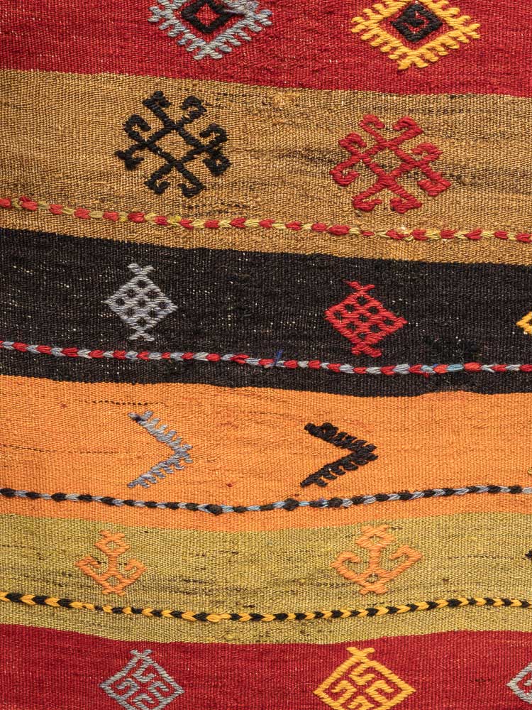 12300 Vintage Turkish Sivas Kilim Runner Rug 75x277cm (2.5 x 9.1ft)