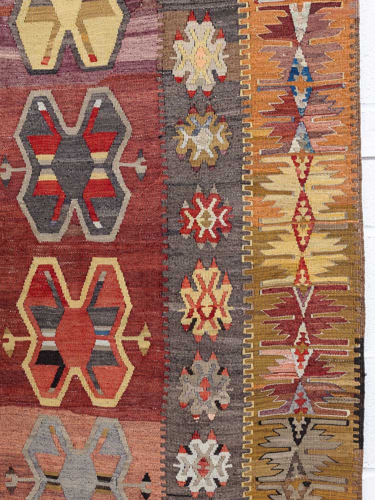 12303 Vintage Turkish Corum Kilim Runner Rug 108x287cm (3.6 x 9.5ft)