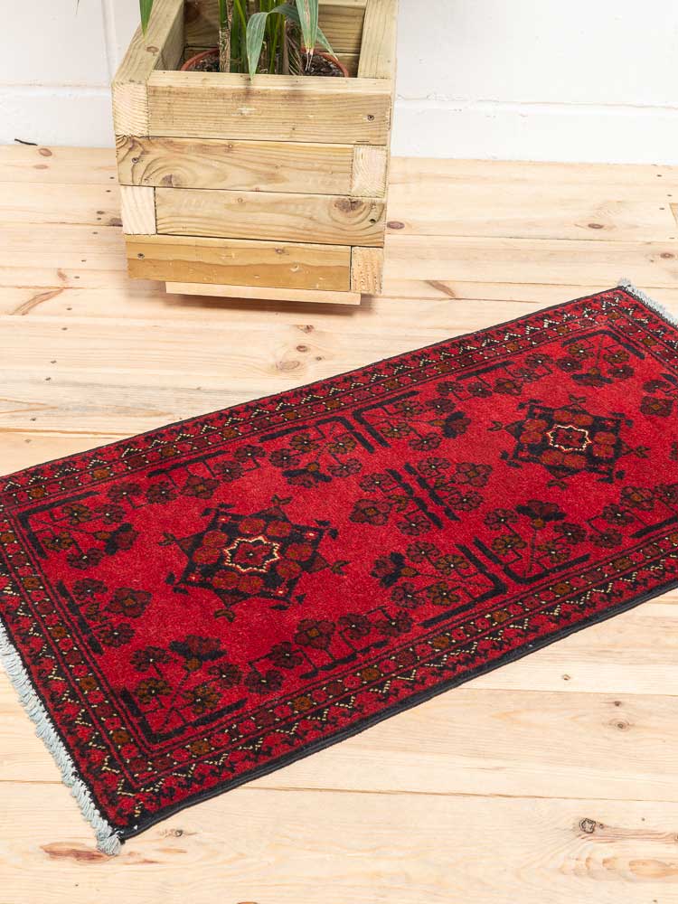 12318 Fine Afghan Khal Mohammedi Pile Rug 51x100cm (1.8 x 3.3ft)