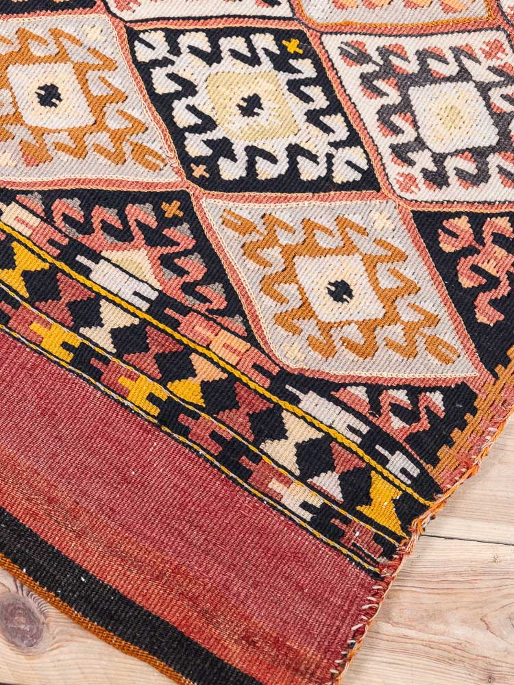12371 Turkish Malatya Vintage Kilim Floor Cushion 54x103cm (1.9 x 3.4½ft)