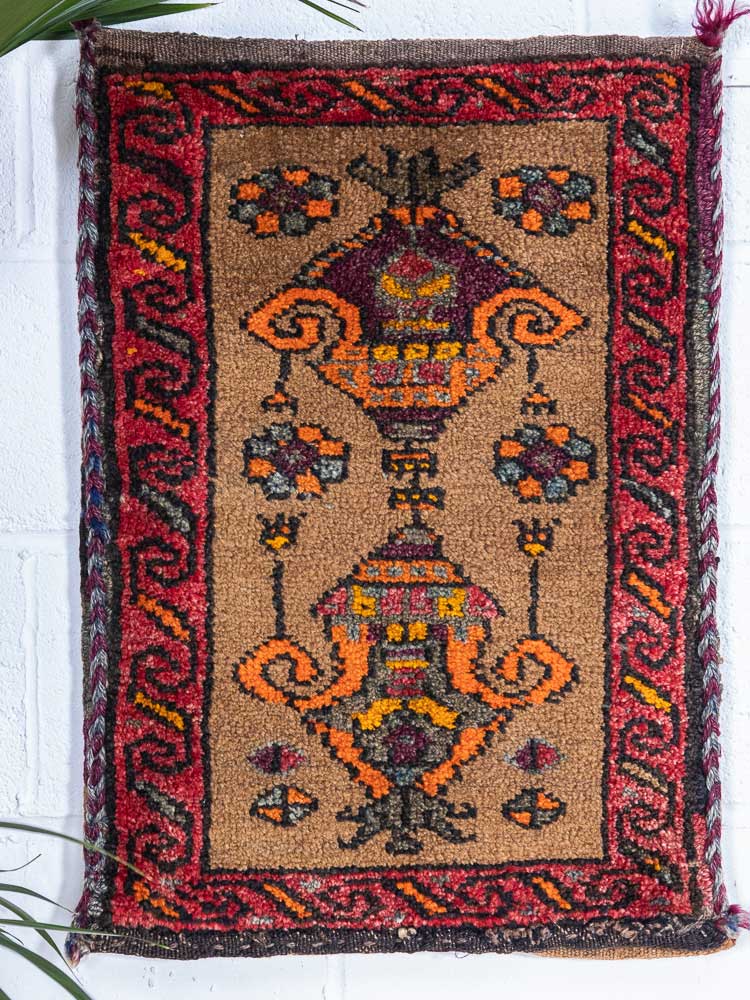 12378 Turkish Kars Vintage Carpet Floor Cushion 51x73cm (1.8 x 2.4½ft)