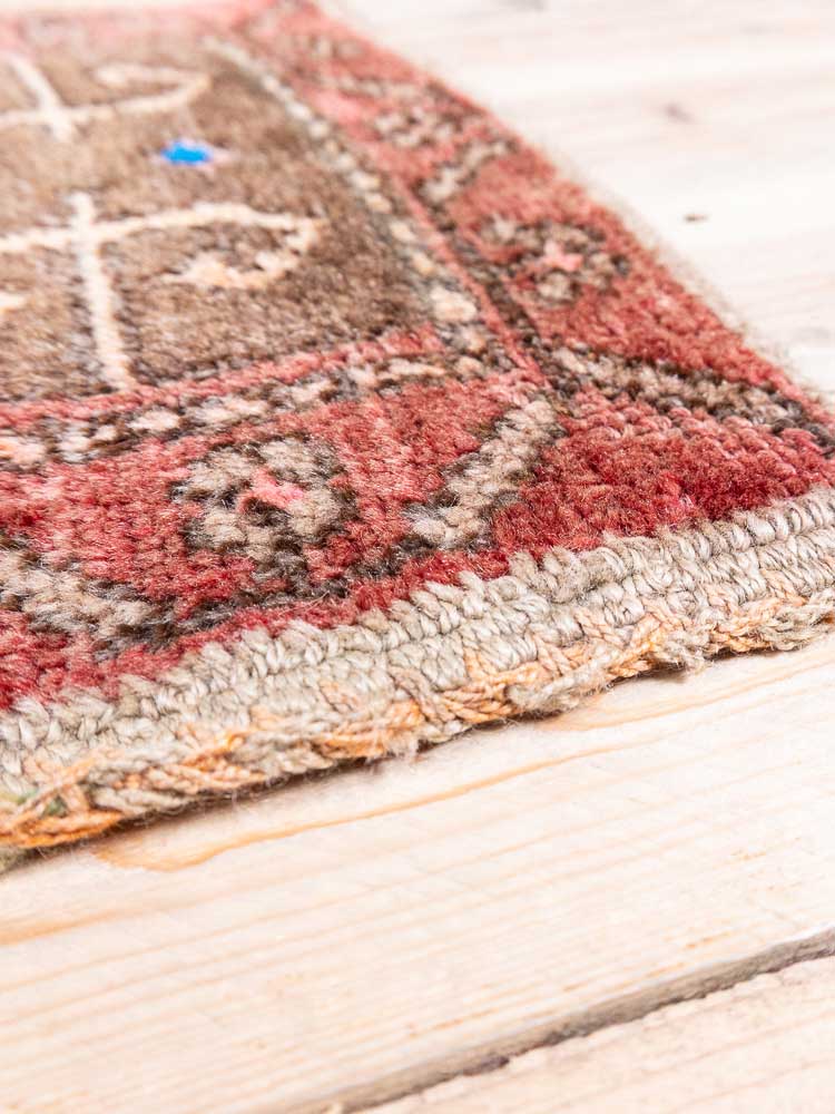 12379 Turkish Savak Vintage Carpet Floor Cushion 53x125cm (1.9 x 4.1ft)