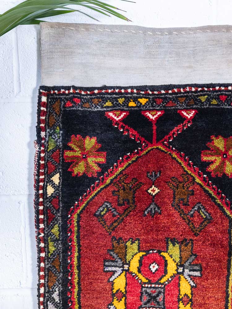 12380 Turkish Malatya Vintage Carpet Floor Cushion 54x112cm (1.9 x 3.8ft)