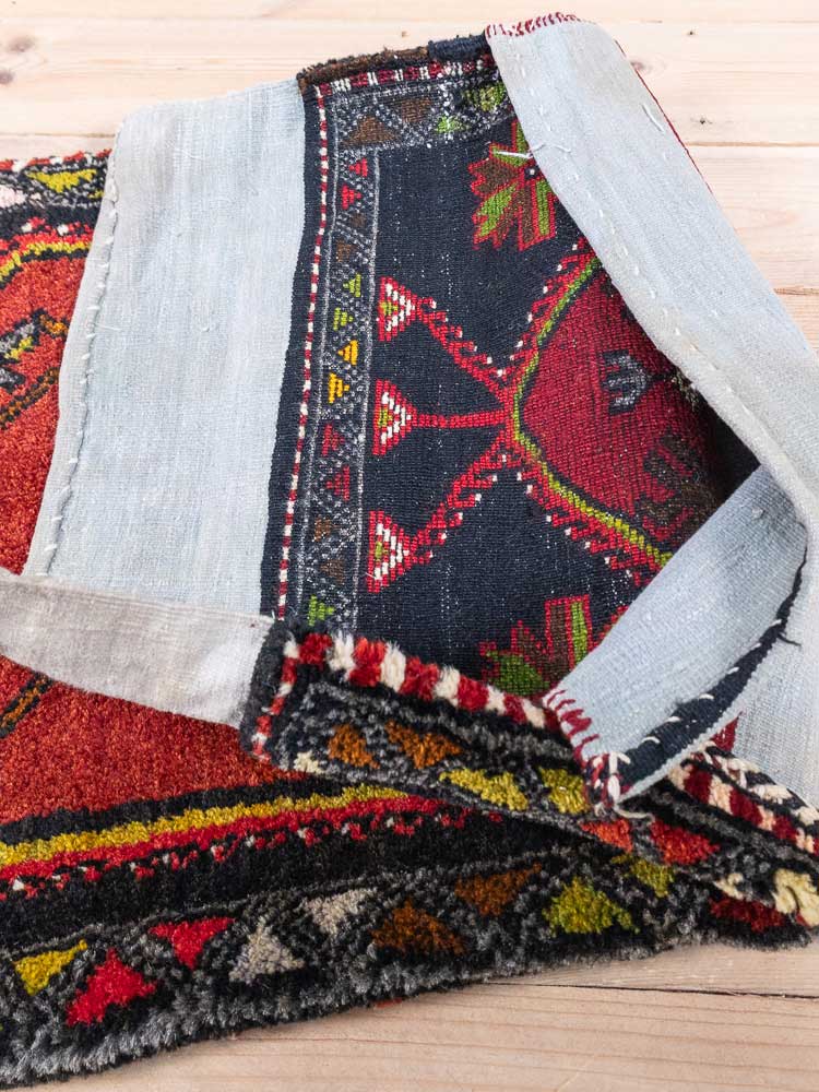 12380 Turkish Malatya Vintage Carpet Floor Cushion 54x112cm (1.9 x 3.8ft)