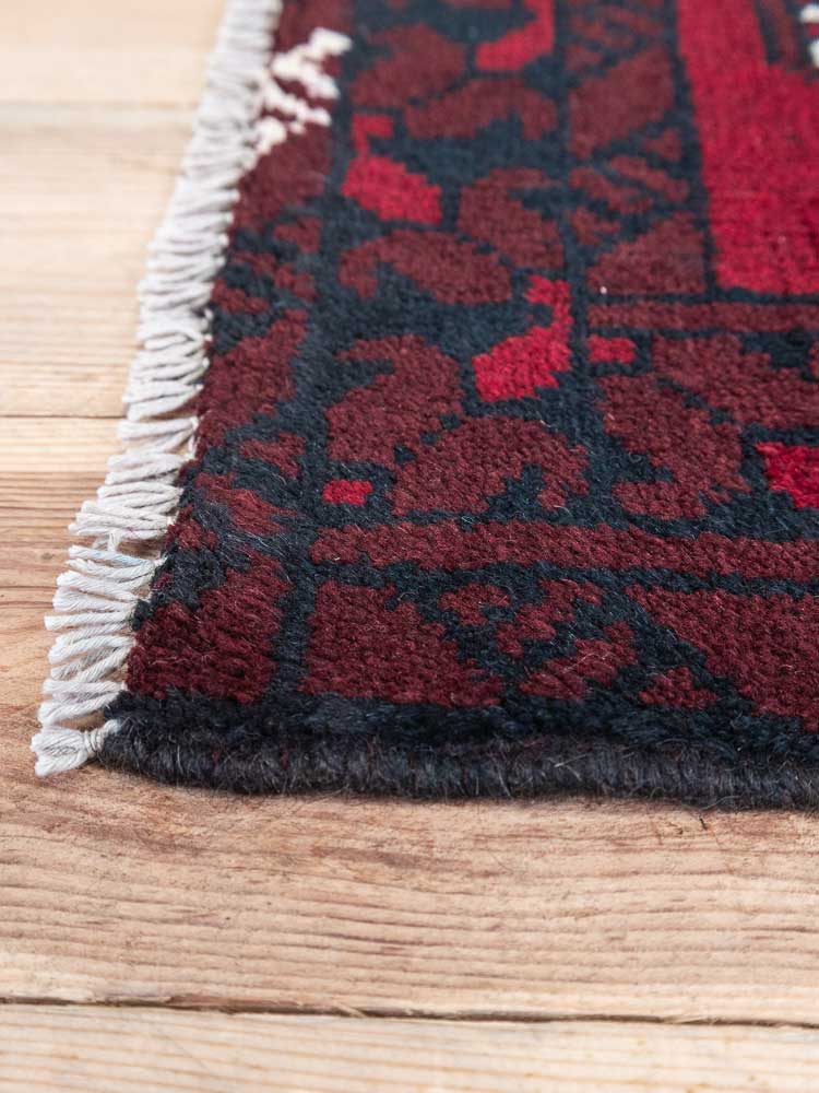12422 Small Afghan Red Aq Chah Pile Rug 50x63cm (1.7½ x 2.0½ft)