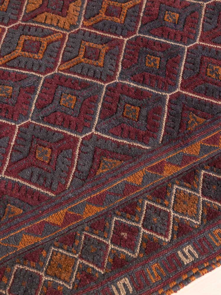 12428 Afghan Mixed Weave Moshwani Rug 151x169cm (4.11½ x 5.6½ft)