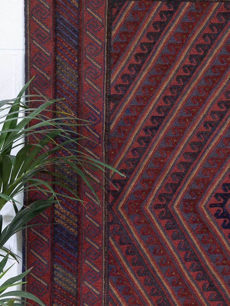 12429 Afghan Mixed Weave Moshwani Rug 157x192cm (5.1½ x 6.3½ft)