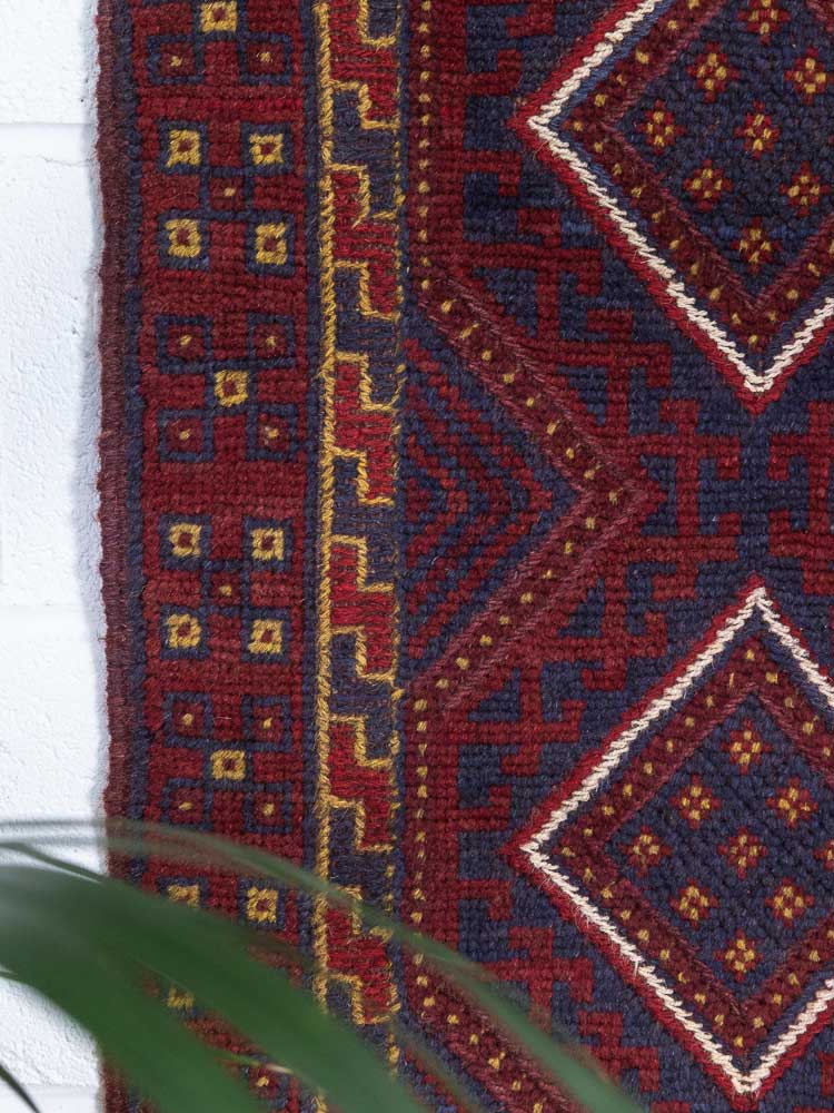 12444 Long Afghan Mixed Weave Moshwani Runner Rug 64x266cm (2.1 x 8.8½ft)