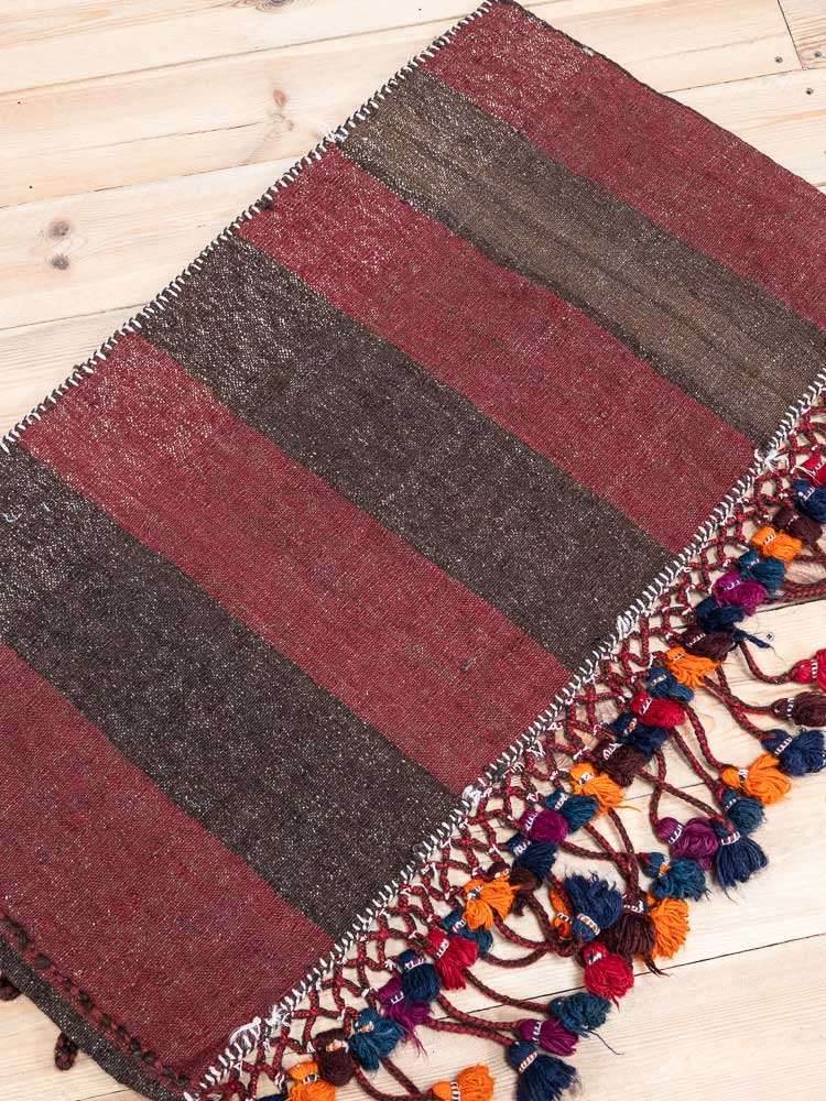 12458 Vintage Afghan Baluch Tribal Carpet Floor Cushion 51x94cm (1.8 x 3.1ft)