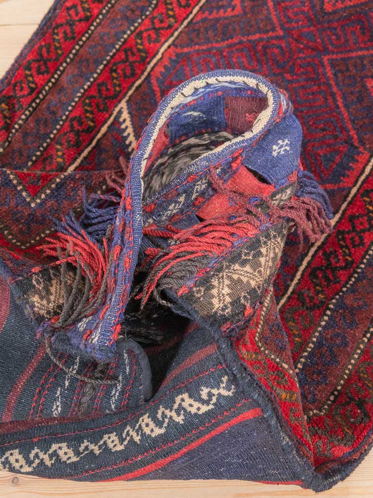 12464 Extra Long Vintage Afghan Baluch Tribal Carpet Floor Cushion 60x148cm (1.11½ x 4.10ft)