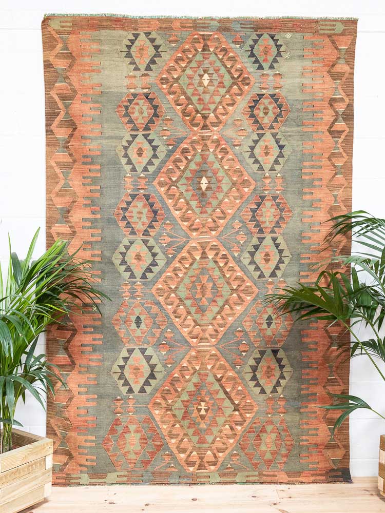 Decorative vintage Turkish patchwork rug