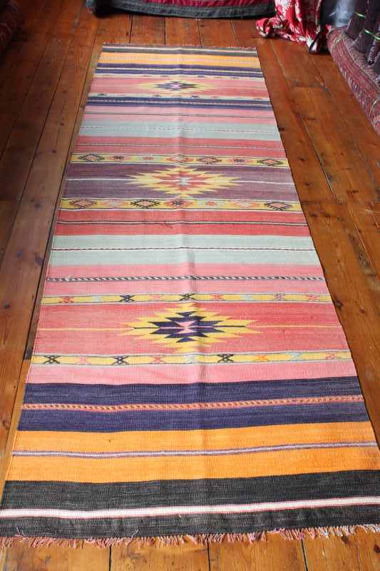 7871 Turkish Acipayam Kilim Runner Rug 96x292cm (3.1 x 9.7ft)