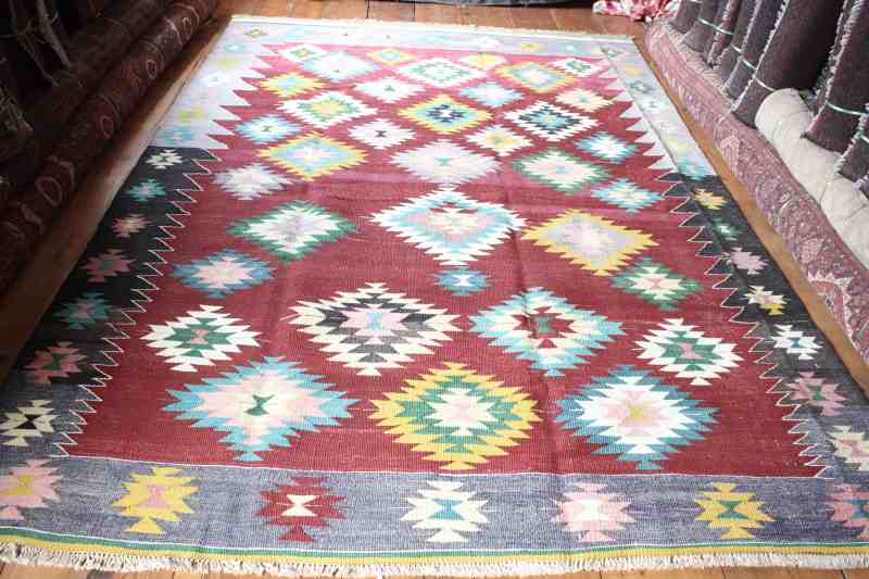 7977 Turkish Koprubasi Kilim Rug 191x270cm (6.3 x 8.10ft)