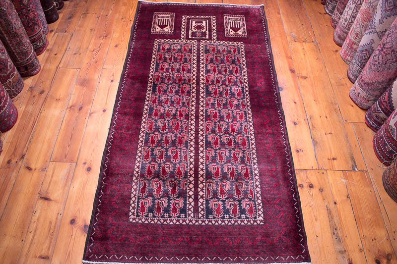 8915 Persian Mashad Baluch Oriental Rug 101x201cm (3.3½ x 6.7ft)