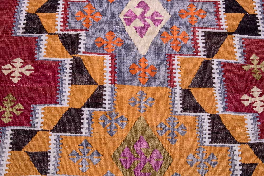 9047 Vintage Turkish Kilim Rug - Adana 104x139cm (3.5 x 4.6ft)