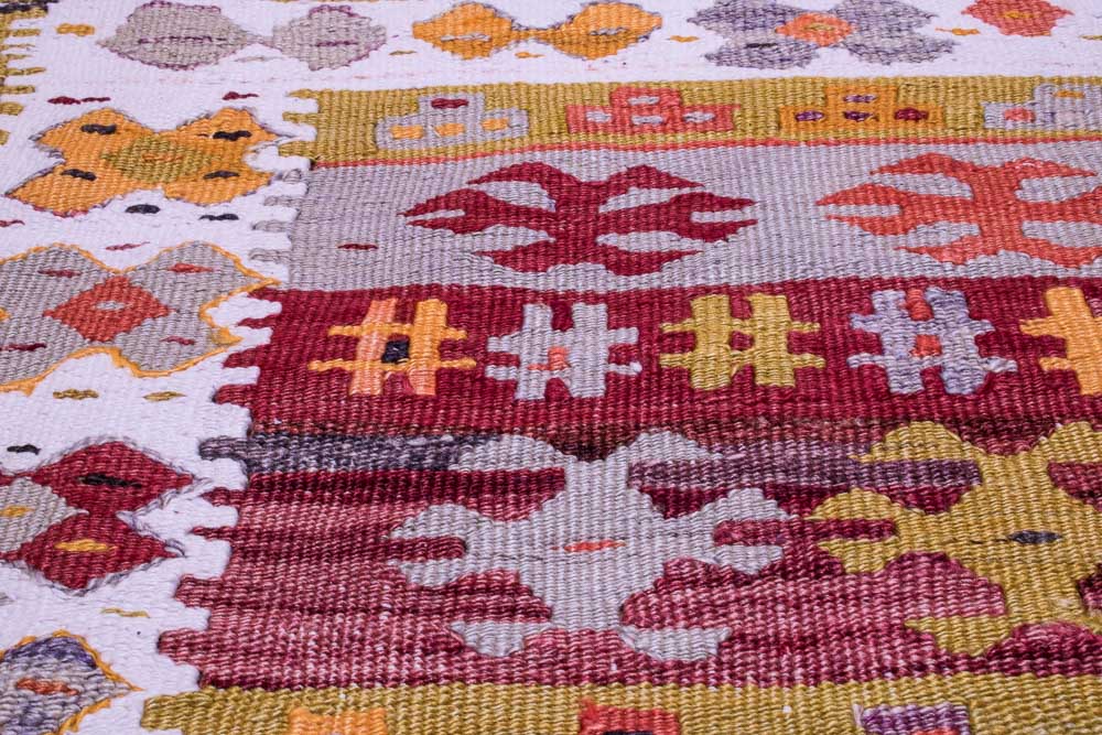 9062 Vintage Turkish Kilim Rug - Pamukkale 86x166cm (2.10 x 5.5ft)