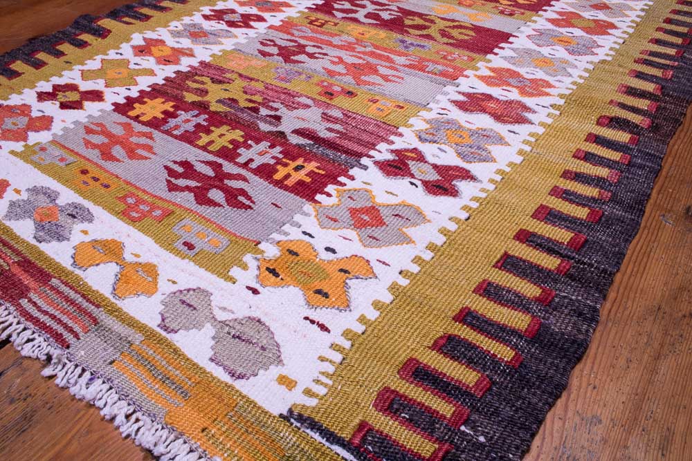 9062 Vintage Turkish Kilim Rug - Pamukkale 86x166cm (2.10 x 5.5ft)