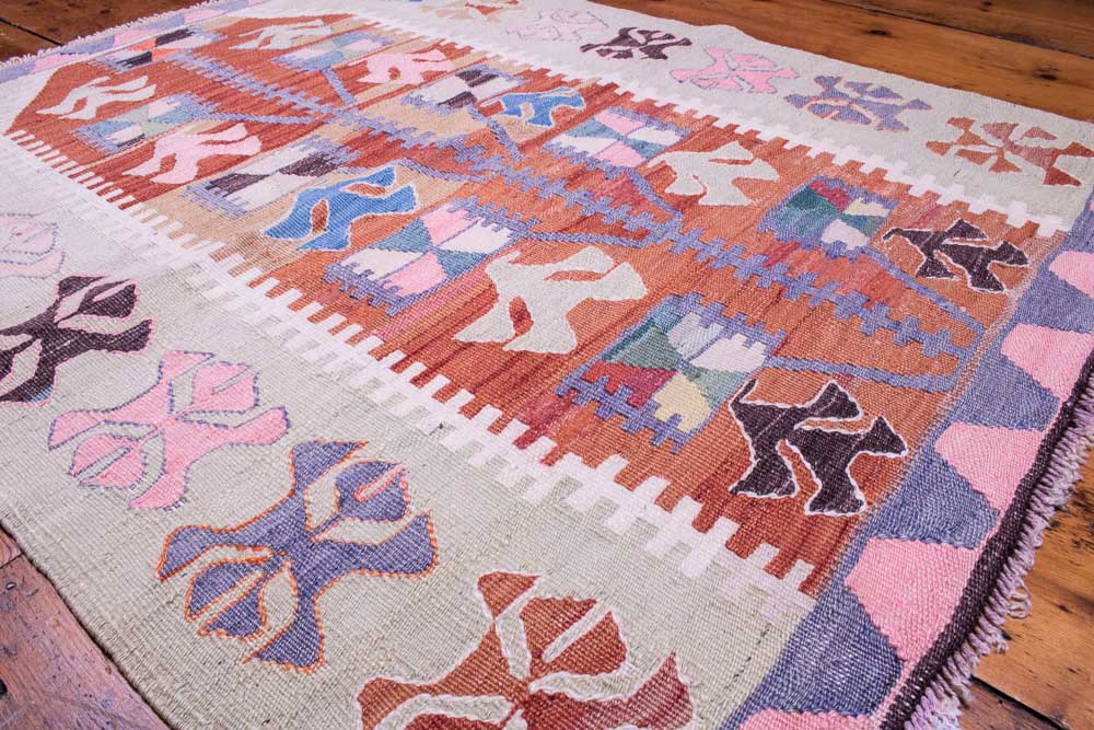 9098 Vintage Turkish Kilim Rug - Esme 86x108cm (2.10 x 3.6ft)