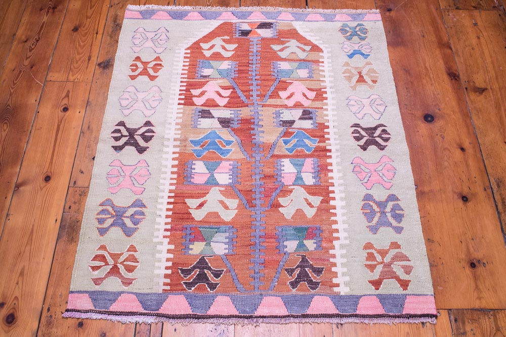 9098 Vintage Turkish Kilim Rug - Esme 86x108cm (2.10 x 3.6ft)