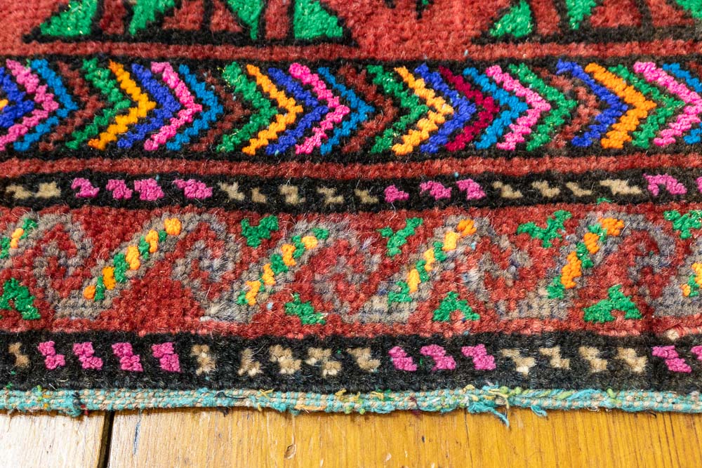 9379 Small Old Afghan Baluch Rug 45x57cm (1.5 x 1.10ft)