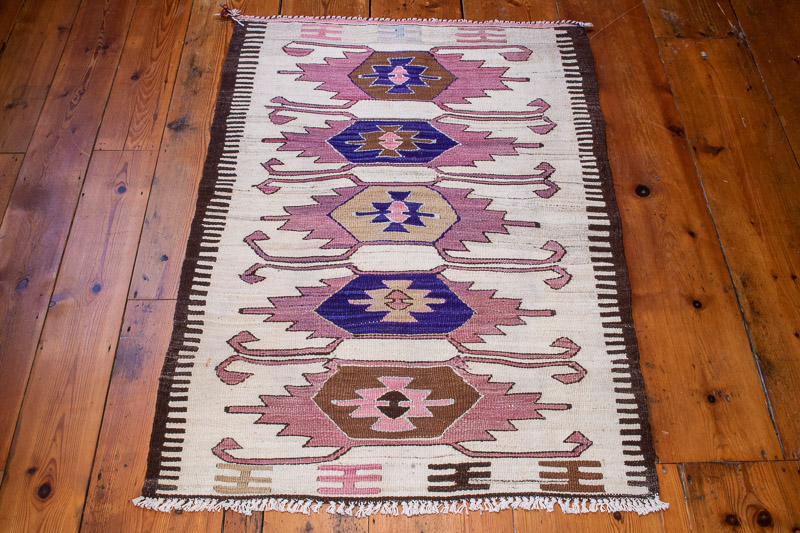 9439 Vintage Turkish Kilim Rug - Mut 86x121cm (2.10 x 3.11ft)