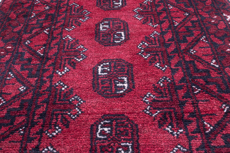 9722 Afghan Aq Chah Runner Rug 62x242cm (2.0 x 7.11ft)