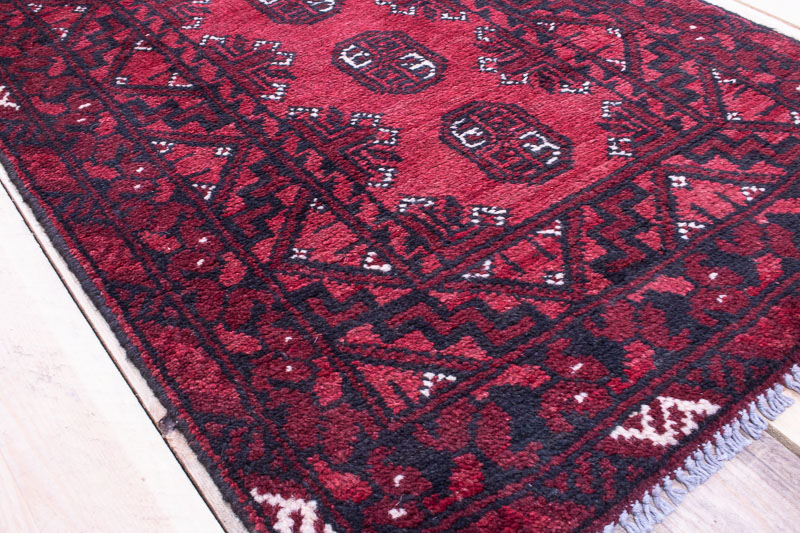 9722 Afghan Aq Chah Runner Rug 62x242cm (2.0 x 7.11ft)