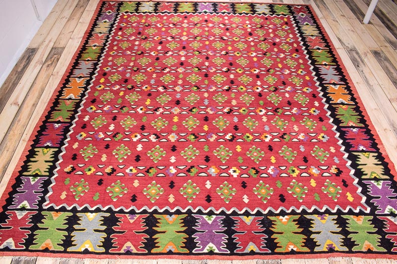 Large Yugoslavian Vintage Gocmen Kilim Rug 258x312cm